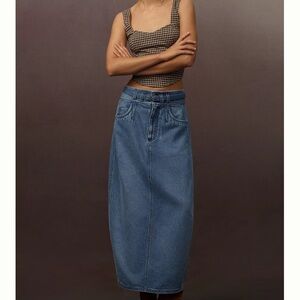 Pilcro denim midi skirt new